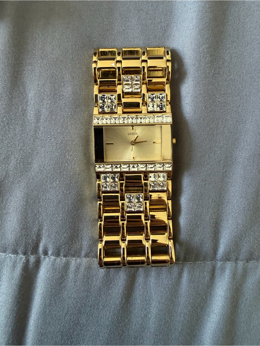 Guess Gold Crystal-Accented Women's Bracelet Watch